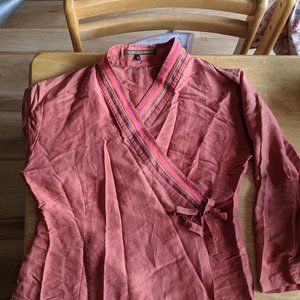 Pink silk robe hippie boho